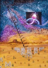 Artist's Impression of Murchison Widefield Array and Pulsar