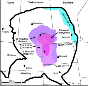 An outline of the Williston Basin in the Late Ordovician period.