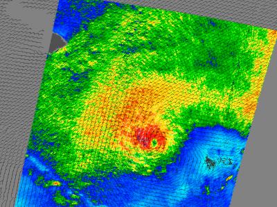 NASA's QuikScat Measures Hilda's Winds