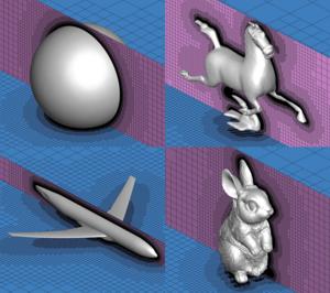Cartesian grids generated using dynamic partition weight strategy for four shapes