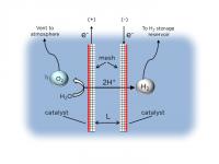 Schematic Side-View of Passive Membraneless Electrolysis
