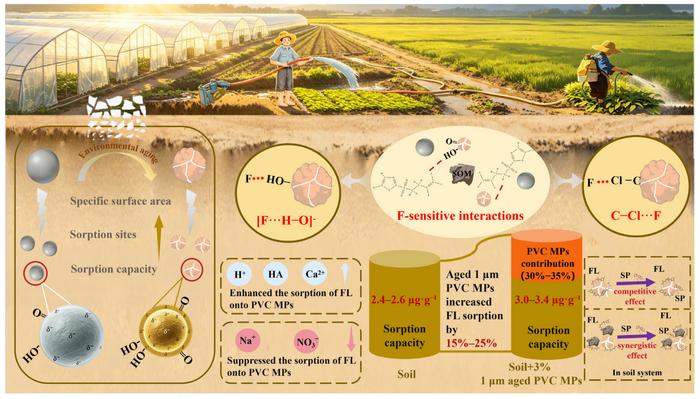 Size and aging-driven interactions between fluensulfone and PVC microplastics: the key role of fluorine-sensitive interactions