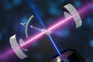 Laser hits glass particles