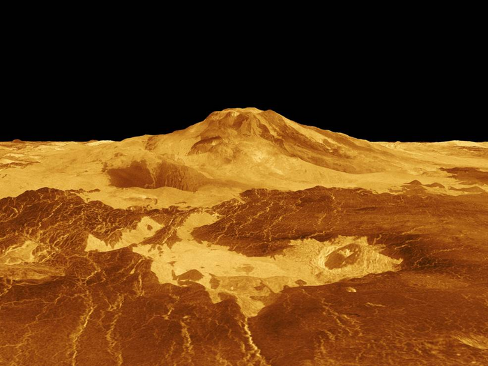 Three-dimensional perspective of the surface of Venus