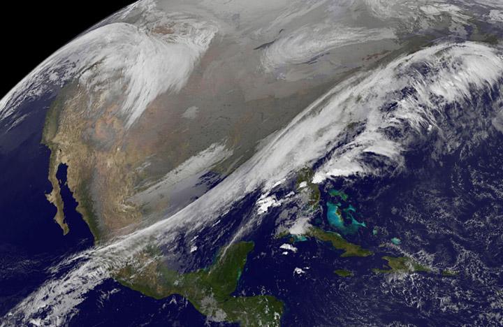 Satellite Views Early Thanksgiving Travel Trouble Areas in US