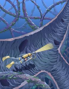 diving into the inside surface of blood vessels