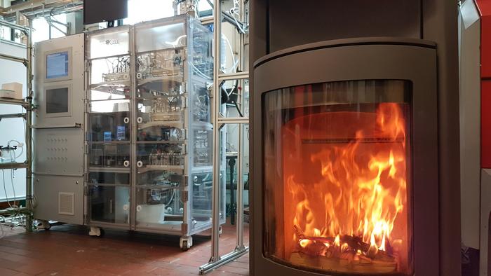 The stove on the test stand