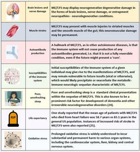 List of neuro-degenerative, or permanent, consequences, and outcomes of ME/CFS.