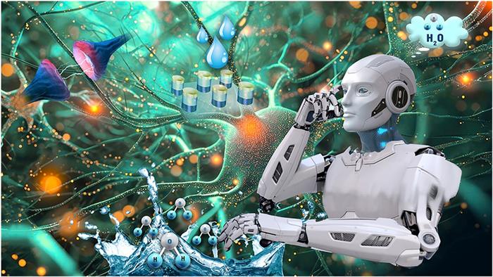 Brain-inspired AI empowering biomimetic research on microscopic water dynamics.