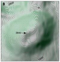 Ahuna Topography Contours