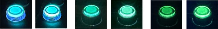 Plasticizer-enhanced emissions from three OLED emitters with different colors