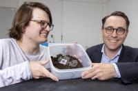Xavier Aeby and Gustav Nystr&ouml;m invented a fully printed biodegradable battery made from cellulose and other non-toxic components.