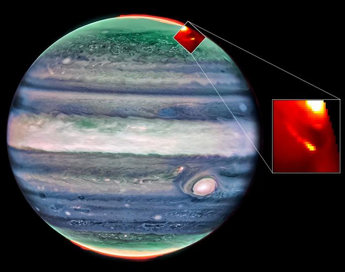 The NASA/ESA/CSA James Webb Space Telescope has captured the auroral footprints of Io and Europa, providing spectral measurements for the first time, and revealing extreme changes in the physical properties within Io's auroral footprint that are likely li