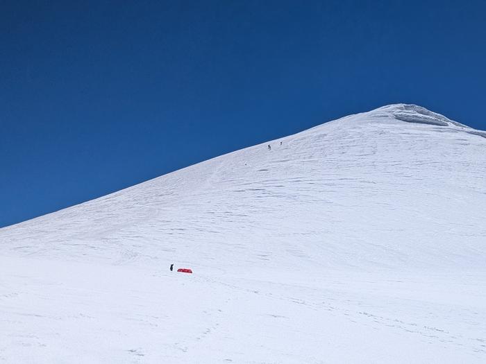 The base camp at 5,050 metres below the summit