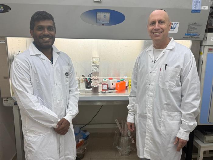 (Left to right): PhD student Anish Dsilva & Prof. Ariel Munitz.