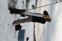 Carter on a frozen Fish Lake