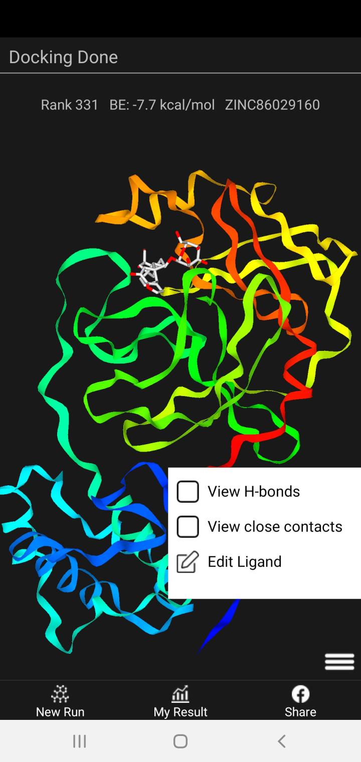 Screenshot from ViDok drug discovery app