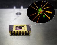 Hall-Bar Device Structure (See Inset) Wire-Bonded to a 16-Pin Chip-Carrier