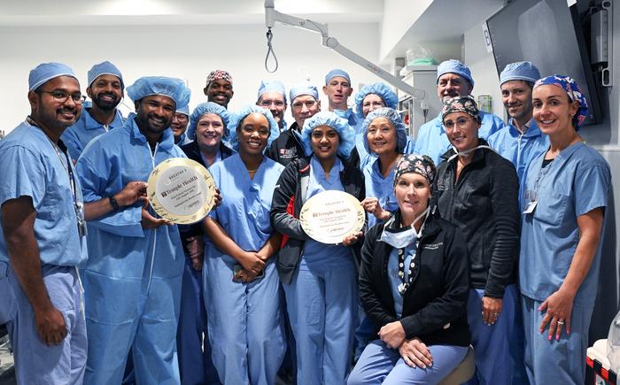 Gerard J. Criner (center, back) is a principal investigator for the BREATHE-3 study and treated the first patient with his team on August 13th.