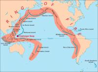 Map showing the Pacific Ring of Fire