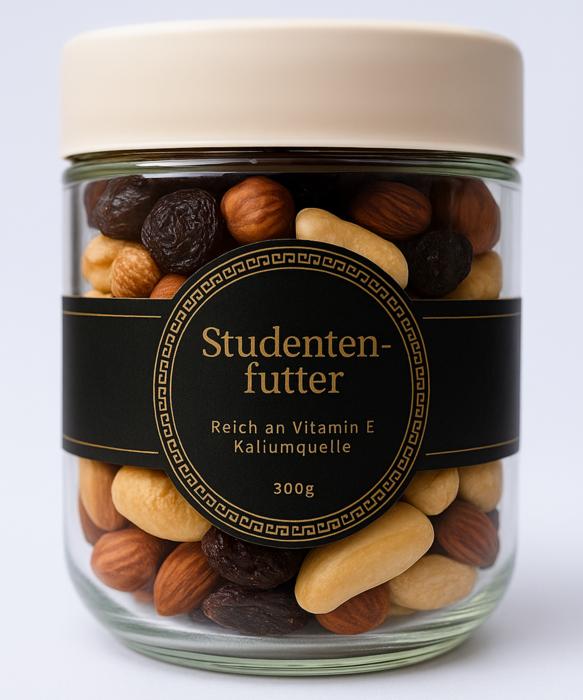 Transparent jar of nuts