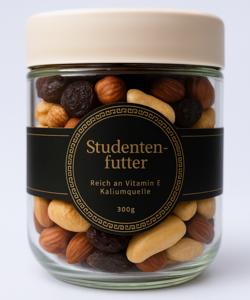 Transparent jar of nuts