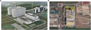 Optical images of surveyed area (A) oblique photography (B) top view with information annotated.