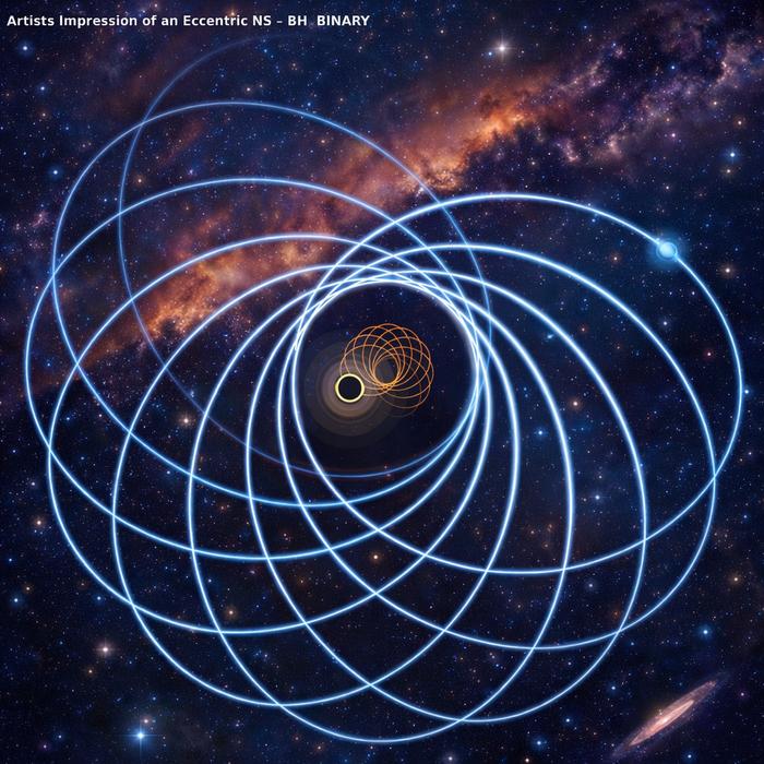 •	Artist’s impression of an eccentric neutron star–black hole binary.
