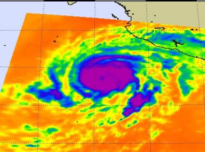 Infrared NASA Satellite View of Hurricane Bud