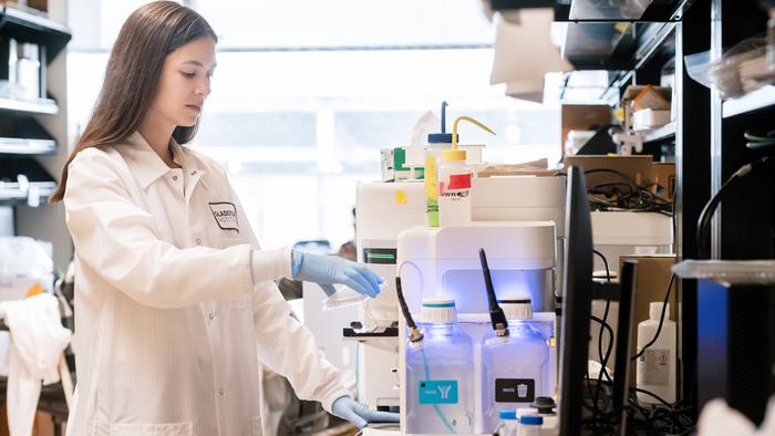 Scientist Jenny Umhoefer in the Marson Lab at Gladstone Institutes