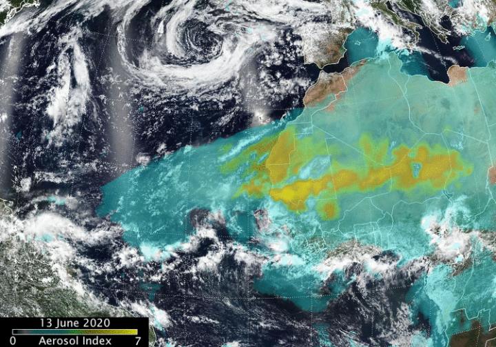 Suomi NPP images from June 13-18 showing dust plume over Atlantic