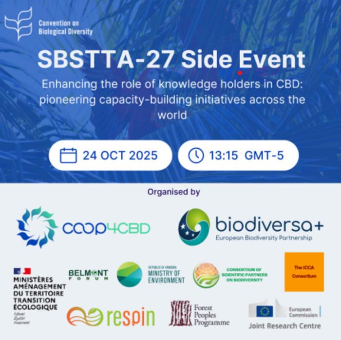 Co-hosted by CO-OP4CBD and Biodiversa+: Side event at SBSTTA-27 highlighted the role of the knowledge-holders in UN CBD