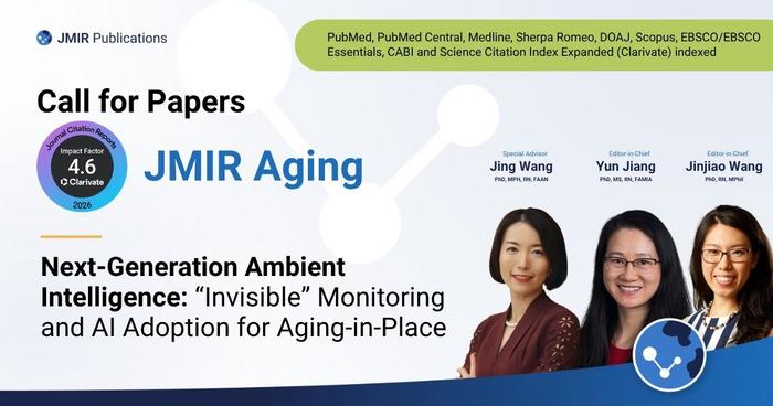 JMIR Aging invites submissions on Next-Generation Ambient Intelligence: “Invisible” Monitoring and AI Adoption for Aging-in-Place