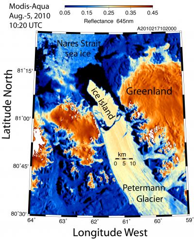 Calved Greenland Ice Island, Aug. 5, 2010