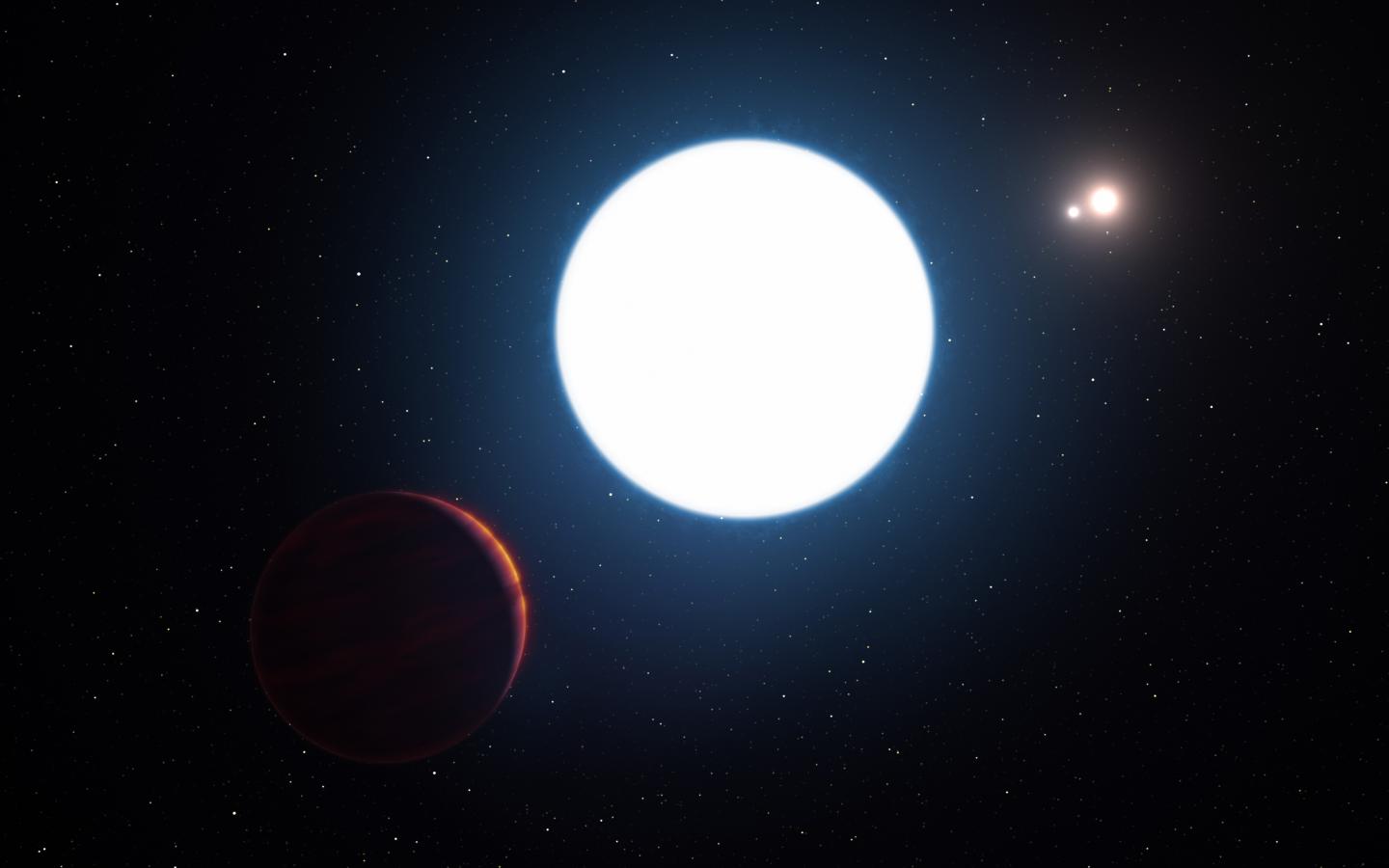 Unusual Planet within a Triple Star System Imaged (2 of 4)