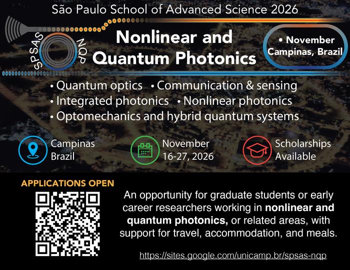 Registrations open for São Paulo School of Advanced Science on Nonlinear and Quantum Photonics