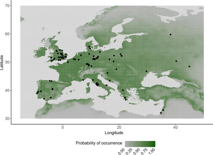 Potential distribution of straight-tusked elephant in Europe