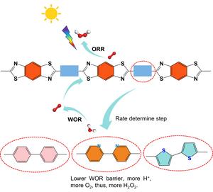 Molecularly engineered water oxidation sites in D-A conjugated polymers for efficient H2O2 photosynthesis in pure water