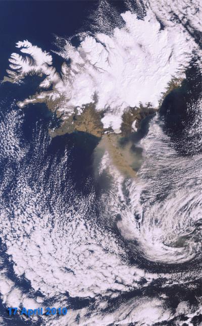 Development of the Ash Plume Between April 17 and 20