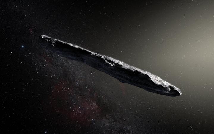 Artist's Impression of the Interstellar Asteroid 'Oumuamua