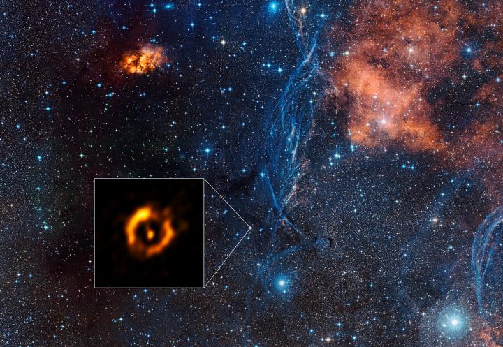 Dusty Ring around the Aging Double Star IRAS 08544-4431
