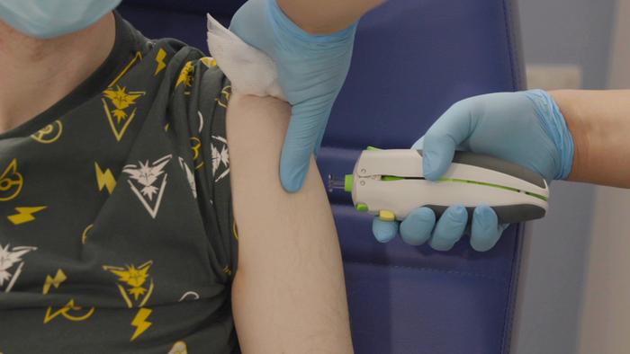 Clinical trial volunteer receiving the vaccine