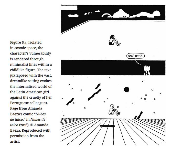 A page from Amanda Baeza’s comic, Nubes de talco.
