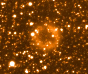 The nebula that was ejected when the star died for the first time.