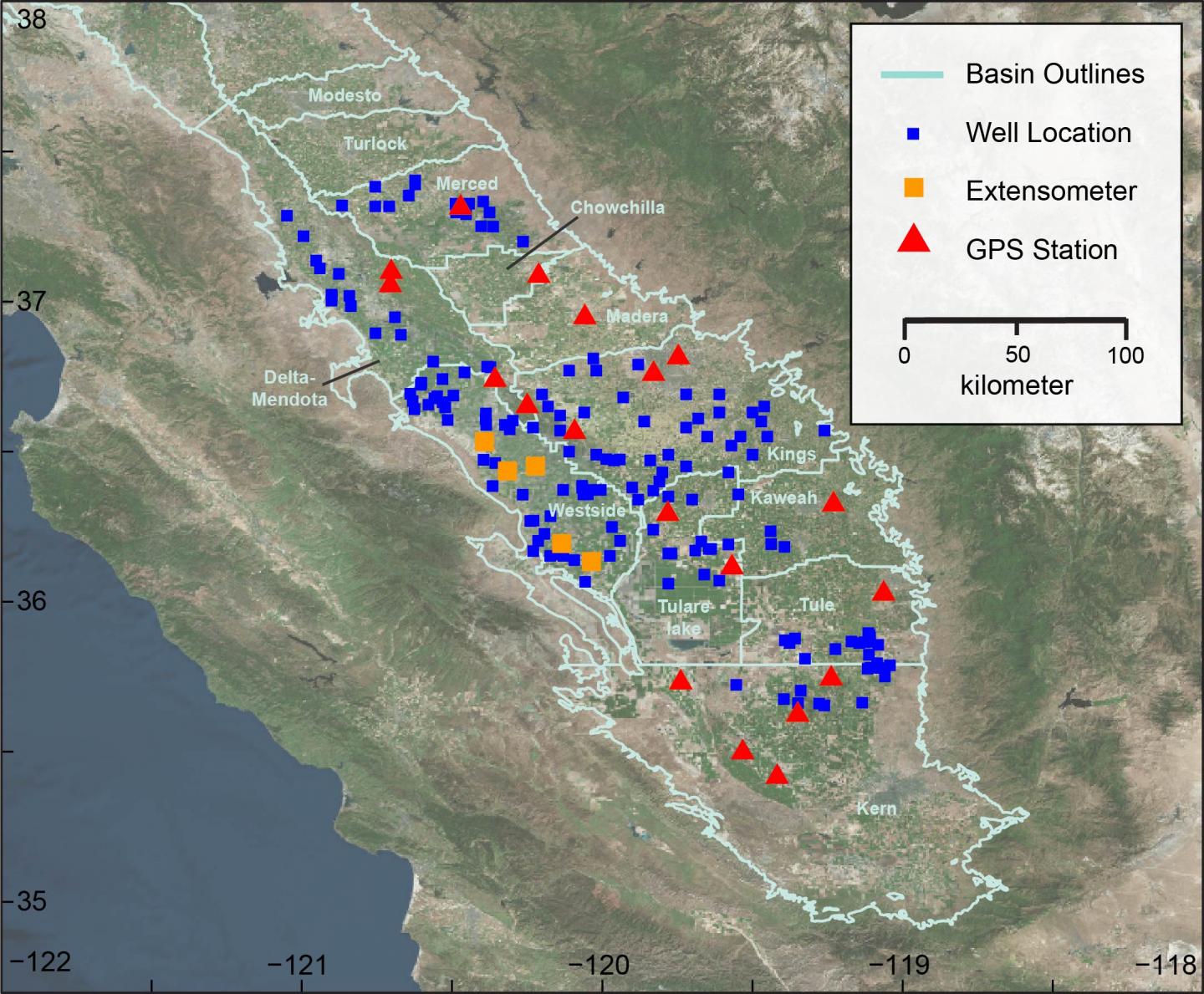 Area of study in California's San Joaquin Valley
