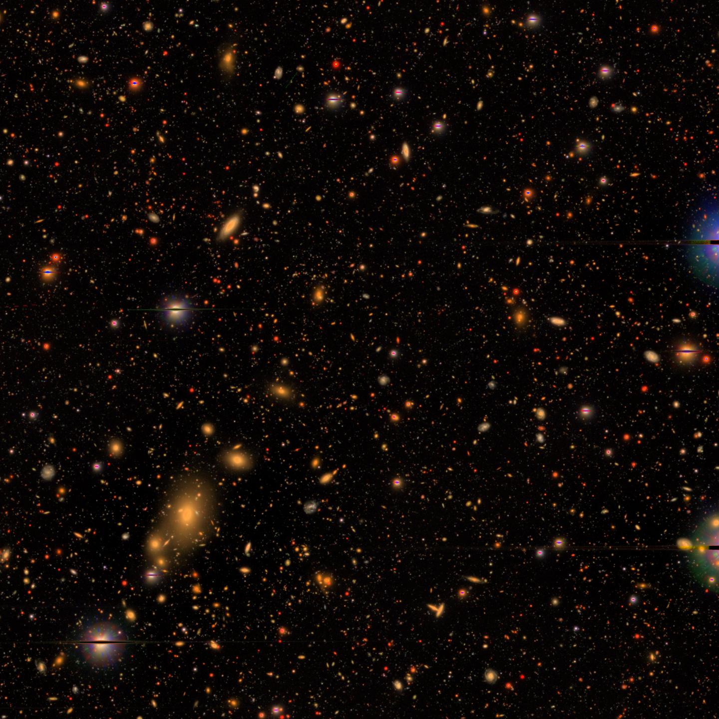 A Color Composite Image of a Small Piece of the Cosmos Field