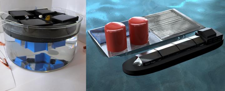 Side by Side Schematic of the Floating Pv-Electrolyzer
