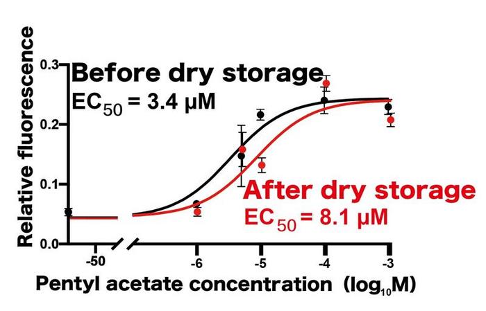 Dose-response curves of Pv11-00443-Or47a cell line after exposure to pentyl acetate