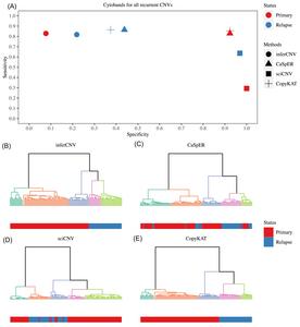 Evaluation of scCNV inference methods using a clinical small cell lung cancer (SCLC) dataset.