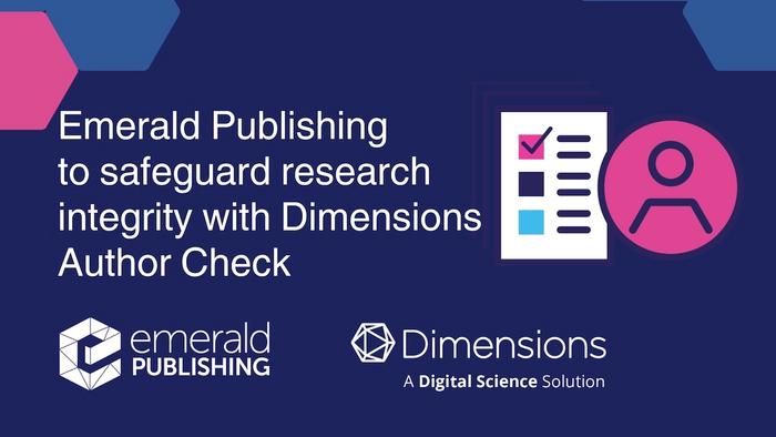 Emerald adopts Dimensions Author Check